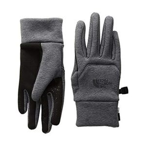 Gray North Face Etip Fleece Big Kids Gloves